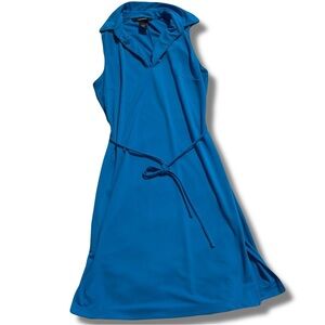 Express Blue Collared Sleeveless Dress – Size 5/6 | Tie Waist | Office Chic |